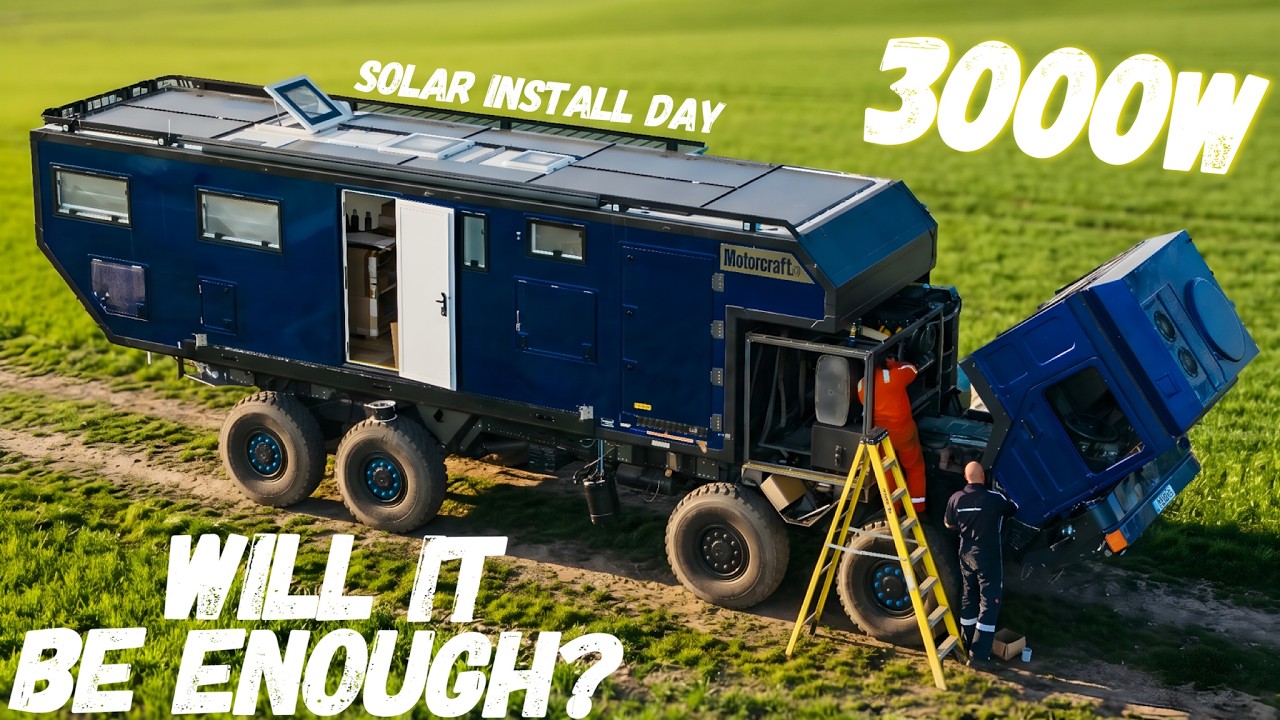 8x8 Overland Truck to Drive Around the World – Installing a 3000W Solar System (Ep 16)
