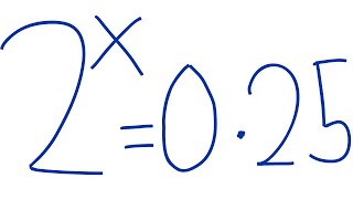 🇩🇪 GERMANY YOU SOLVE THIS EXPONENTIAL EQUATION STEP BY STEP  2^X = 0.25 ?