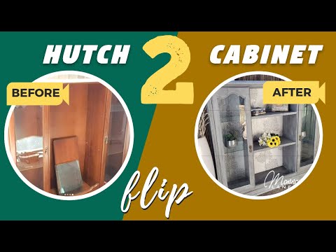 Repurpose Buffet hutch to China Cabinet - EXTREME MAKEOVER