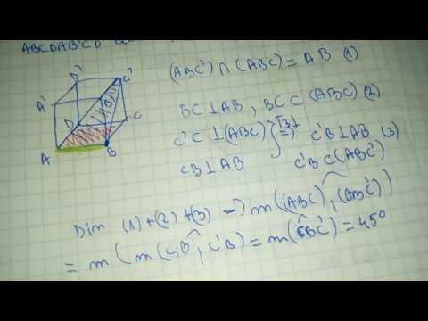 unghi diedru. teorema celor 3T.  Fie cubul ABCDA'B'C'D' , aflati unghiul dintre planul ABC si ABC'