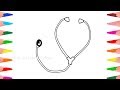 How To Draw Baby Stethoscope Art For Children Drawing Baby Stethoscope Coloring Video Paint