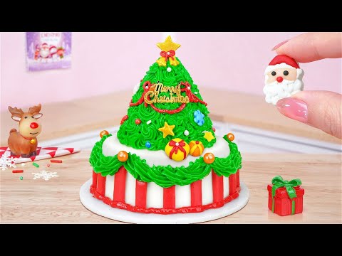 Christmas Tree Cake 🎄 Amazing Miniature Buttercream Cake Recipe for Christmas  🎅  Mini Cakes Making