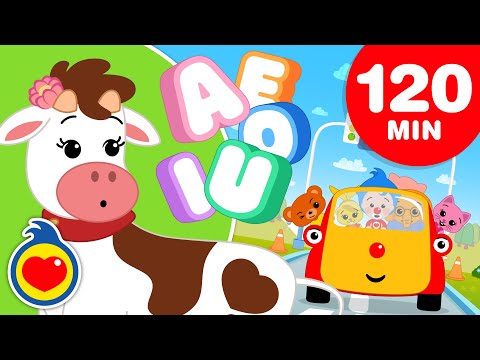 A Vaquinha Laura Aprende as Vogais 🐮 e + canções﻿ para aprender (120 min) | Um Herói do Coração ❤️