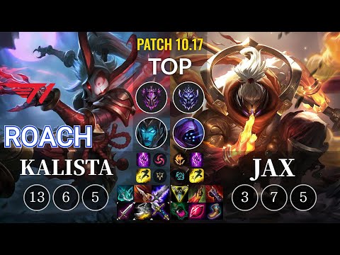 T1 Roach Kalista vs Jax Top - KR Patch 10.17