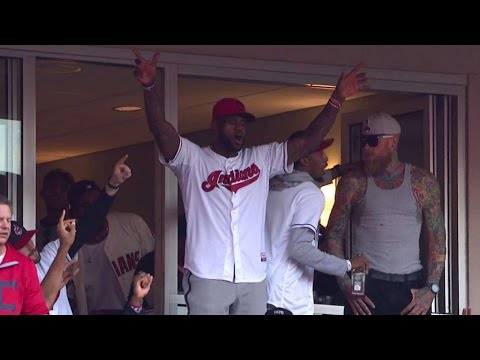 ALCS Gm2: LeBron takes in the game at Progressive