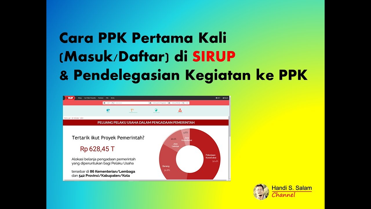 Cara PPK daftar/masuk pertama kali di SIRUP
