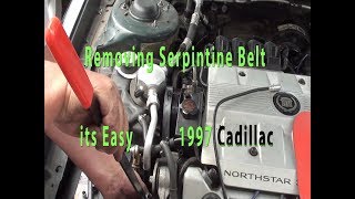 Cadillac - GM - Northstar - How to replace serpentine belt - what mechanics won't tell you  DIY