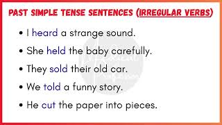 50 Past Simple Tense Sentences with Irregular Verbs | English Grammar Practice