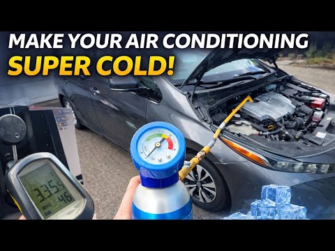 2017 Prius Prime, air conditioning recharge makes this BLOW SUPER COLD air! DIY a/c