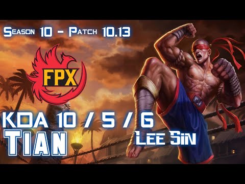 FPX Tian LEE SIN vs TALIYAH Jungle - Patch 10.13 KR Ranked