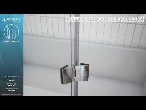 DreamLine Aqua Frameless Tub Door with Return Panel | Hinged Opening