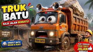 Download lagu Roda Truk Batu Berputar 🚛🪨 | Truk Angkut Batu di Jalan Berlumpur | Lagu Anak Anak & Balita Viral mp3