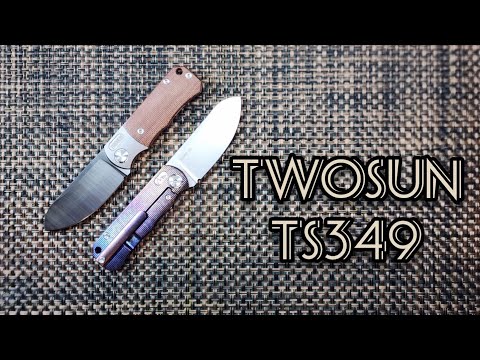 TWOSUN TS349 FRONT FLIP D2 TITANIUM MICARTA, Chunkers, very slicy, excellent grip, blade contact😬