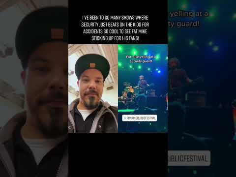 Fat Mike of NOFX yelling at a security guard