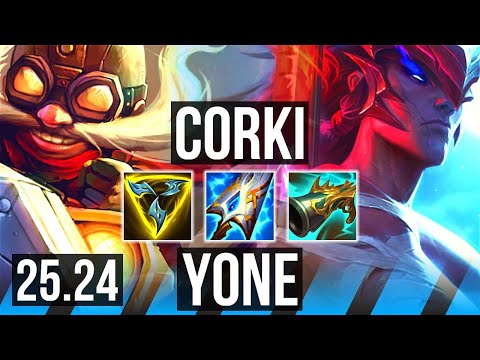 CORKI vs YONE (MID) | Good KDA: 14/2/5 | EUW Grandmaster | 25.24