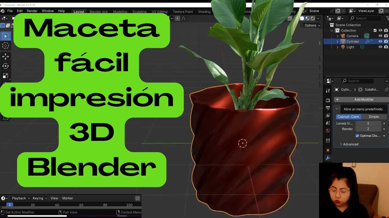 Como modelar un florero/maceta para IMPRESIÓN 3D en minutos