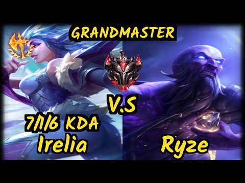 Roach (IRELIA) vs RYZE - 7/1/6 KDA TOP GAMEPLAY - KR Ranked GRANDMASTER
