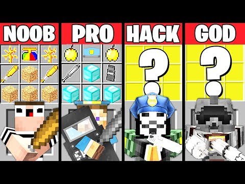 Minecraft Battle: SUPER POLICE CRAFTING CHALLENGE - NOOB vs PRO vs HACKER vs GOD ~ Animation