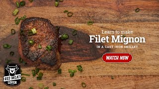 Filet Mignon Steak in Cast Iron Skillet - EASY STEAK RECIPE!!