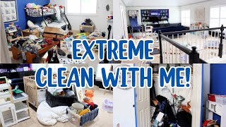 EXTREME CLEAN WITH ME & DECLUTTER & ORGANIZE! EXTREME SPEED CLEANING MOTIVATION! MESSY TO MINIMAL!