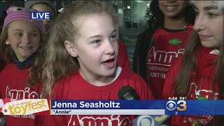 Cast Of 'Annie' Musical Give A Helping Hand With Toyfest Drop-Off video