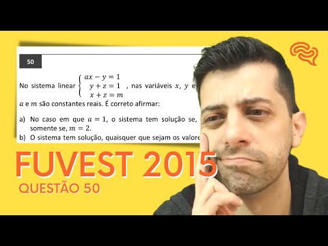 FUVEST 2015 - Q50 - No sistema linear ax-y=1, y+z=1, x+z=m, nas variáveis x, y e z, a e m ܽsão