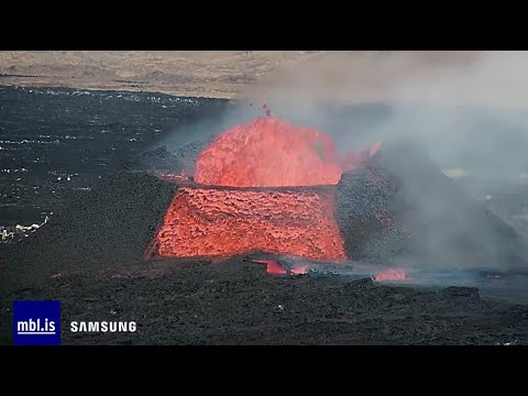 Sundhnúksgígaröð Volcano Overtopping Event | 7th April 2024 | Iceland mbl.is