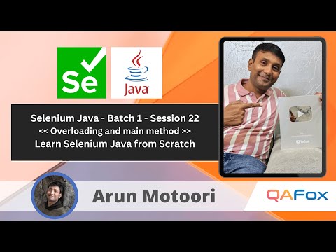 Day 22 Core Java Overloading And Main Method Selenium Java Batch 1
