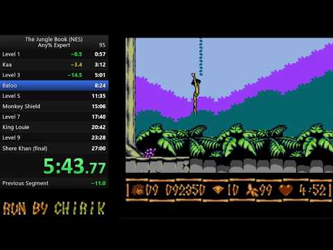(Obsolete) Jungle Book (Nes) Speedrun (World Record) Any% Expert 22:41