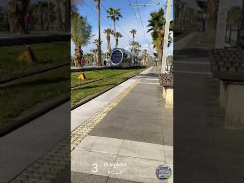 Athens tram of Batis station