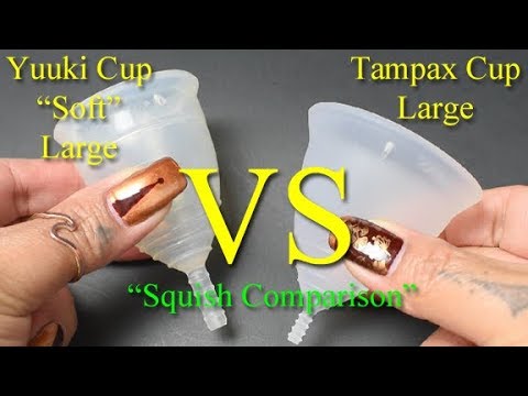 Yuuki Cup Soft vs Tampax Cup Large "Squish" - Menstrual Cups
