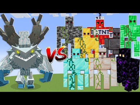 Frostmaw vs All Golems | Minecraft Mob Battle