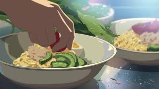 Your name is Makoto Shinkai's cooking scene summary video thumbnail