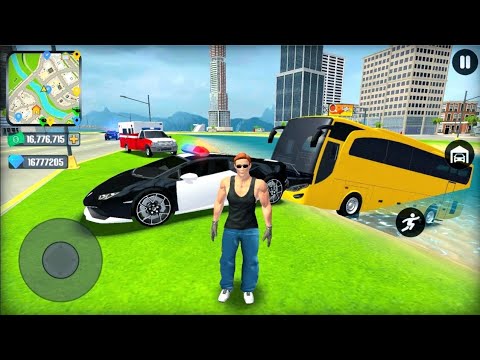 US Police Car and Public Transport Bus Driving in Open World Game #1 - Android IOS Gameplay