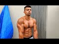 young bodybuilder showing his pumped muscle | flexing | muscle worship