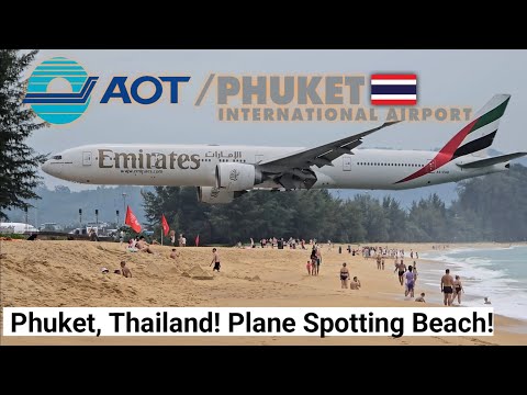 50 Aircraft Landings at Phuket International Airport Spotting Beach