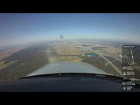 Cirrus SR22 ILS approach Graz LOWG, with ATC audio and taxi