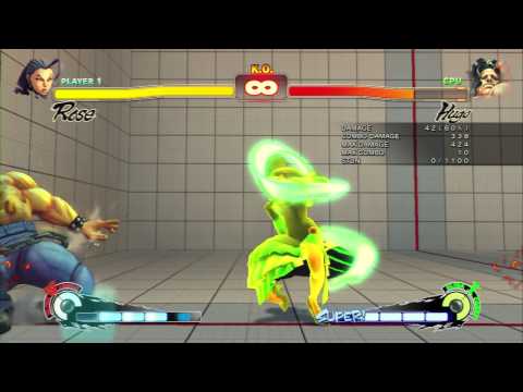 Ultra Street Fighter 4 - Rose combo on crouching Hugo
