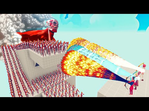100x COLOSSAL TITAN + 2x GIANT vs 3x EVERY GOD - Totally Accurate Battle Simulator TABS
