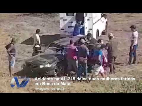 Acidente na AL-215 deixa duas mulheres feridas em Boca da Mata