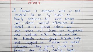 Write a short essay on Friends and Friendship | Essay Writing | English