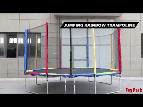 Toy Park PI577 8 Feet Rainbow Trampoline With Enclosure Net