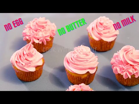 Super Moist Vanilla Cupcakes | No Egg No Milk No Butter Cake