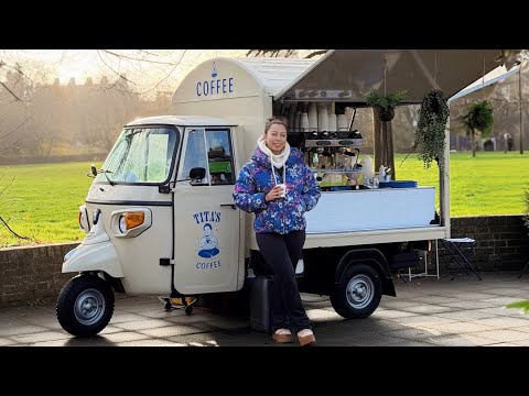 How to Start a Coffee Shop | Barista London Girl Van Cafe Truck Working Journey DIY Silent Vlog 4K