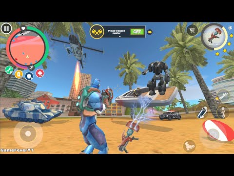 Rope Hero: Vice Town - (Rope Hero with Gravity Force) Car Robot on Boat Ship - Android Gameplay HD