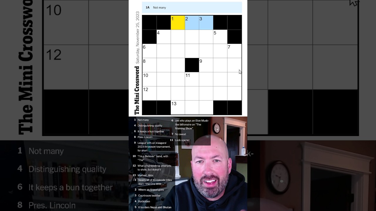 One of my DISTINGUISHING QUALITIES is solving the mini crossword with NO SWEAT in NOT MANY seconds