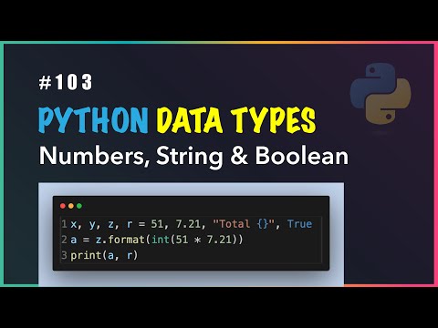 Python 103 Datatypes Numbers String Boolean