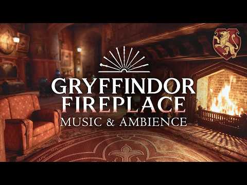 🔥Gryffindor Fireplace, Harry Potter Music & Ambience