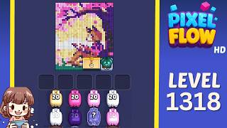 Pixel Flow Level 1318 Solution Walkthrough